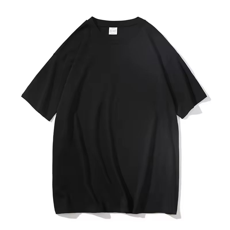 Men's T-Shirt Solid Cotton Crew Neck T-Shirt Oversized Casual Basic Short Sleeve Tee